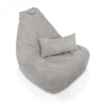 Fotoliu puf Keiko S Corduroy SZ83, Perna 25 x 50 cm, Velur, Gri Fotoliu puf Keiko S Corduroy SZ83, Perna 25 x 50 cm, Velur, Gri