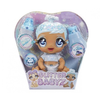 Papusa bebelus, MGA, Glitter Babyz Shiny January Snowflake, 28cm Papusa bebelus, MGA, Glitter Babyz Shiny January Snowflake, 28cm