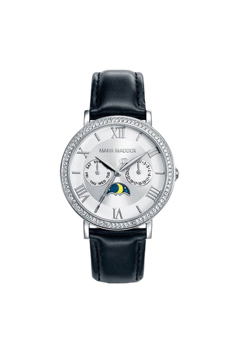 Ceas dama Mark Maddox, MC0017-03, Argintiu/Negru