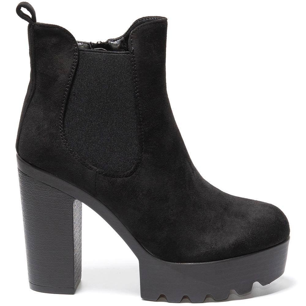 Botine dama Catriona, Negru mat, Negru