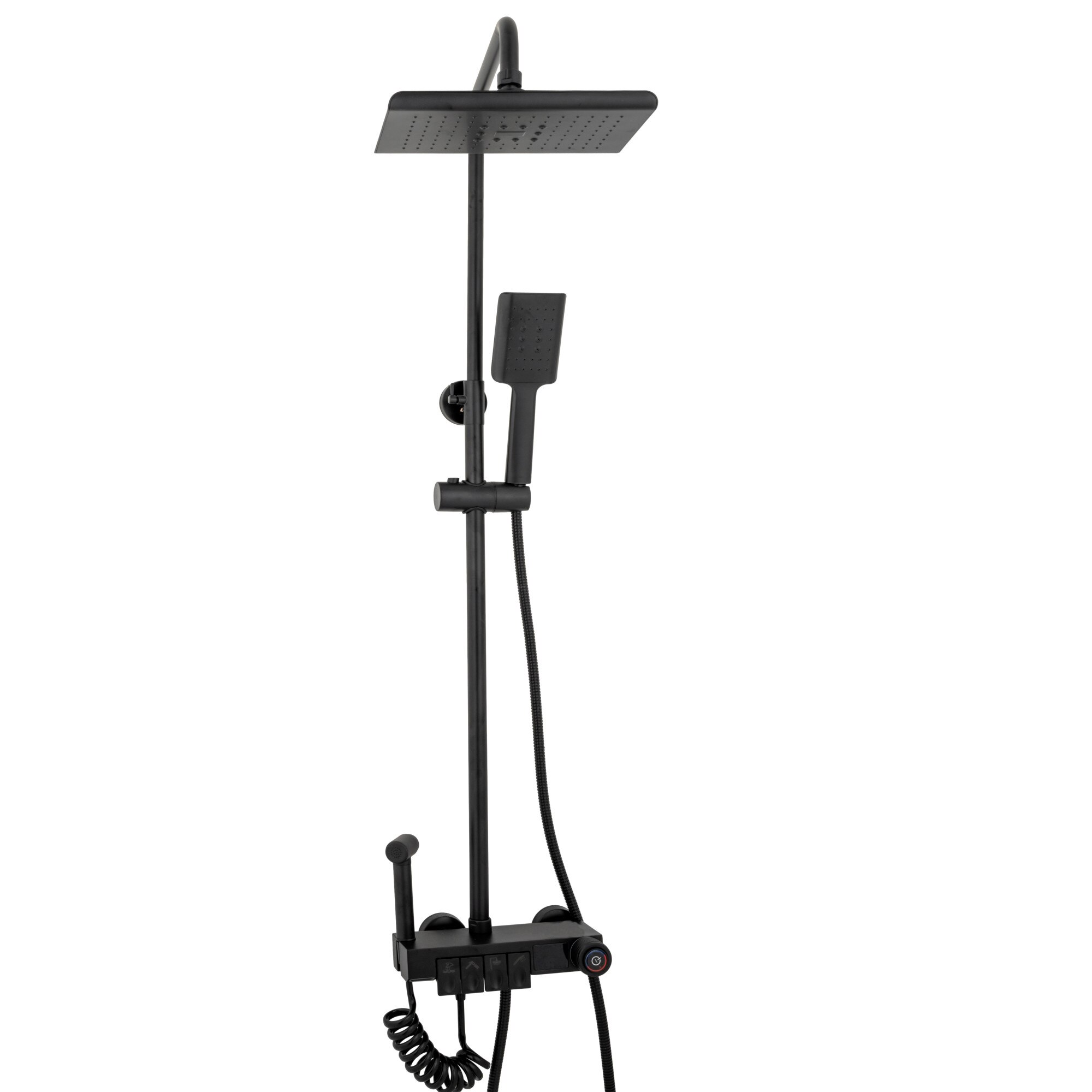 Coloana de dus TRENDY'S, cu patru functii cu afisaj temperatura apa LCD si functie de bideu negru mat