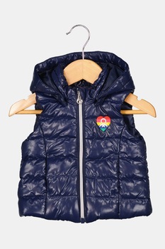 United Colors of Benetton, Vesta matlasata cu gluga detasabila, Bleumarin inchis United Colors of Benetton, Vesta matlasata cu gluga detasabila, Bleumarin inchis