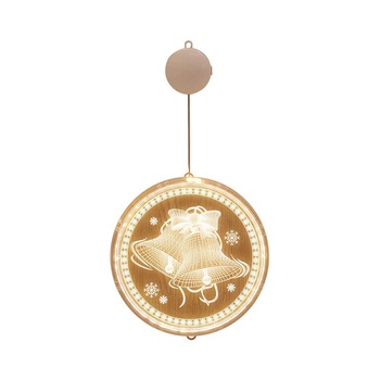 Figurina luminoasa Clopot de Craciun YWX, LED, Ventuza + carlig, Baterie, Acril, Poate Fi Decorat Pe Ferestre, Pereti, Camere, Brazi De Craciun, Usi, Alb cald Figurina luminoasa Clopot de Craciun YWX, LED, Ventuza + carlig, Baterie, Acril, Poate Fi Decorat Pe Ferestre, Pereti, Camere, Brazi De Craciun, Usi, Alb cald