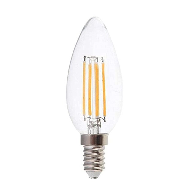 Bec LED V-TAC 272 tip Lumanare, cu Filament Cip Samsung, 4W E14 Sticla Clara 2700K