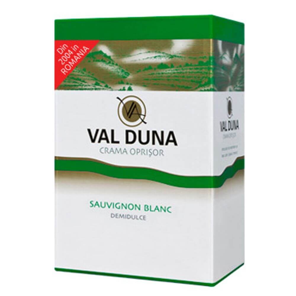 Vin Alb Val Duna Sauvignon Blanc, Demidulce, 5 L, 13% Alcool