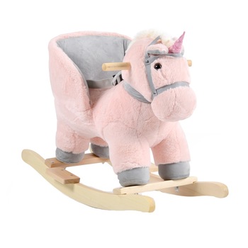 Cal balansoar cu spatar si sunete Moni Cookie Unicorn, +12 luni, Roz Cal balansoar cu spatar si sunete Moni Cookie Unicorn, +12 luni, Roz