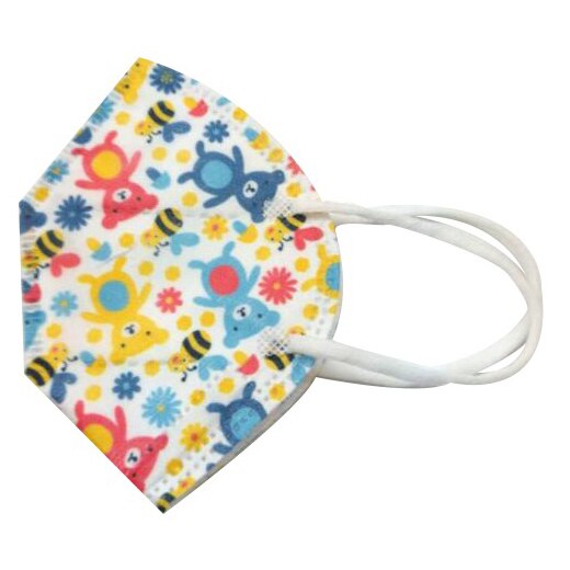 Masca FF2 pentru copii, set 10 buc ambalate individual, model cu ursuleti si albine