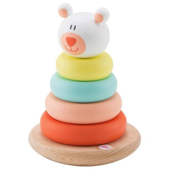 Jucarie Folding Pyramid, Sevi, Multicolor, 10x14x10 cm, 12 luni+