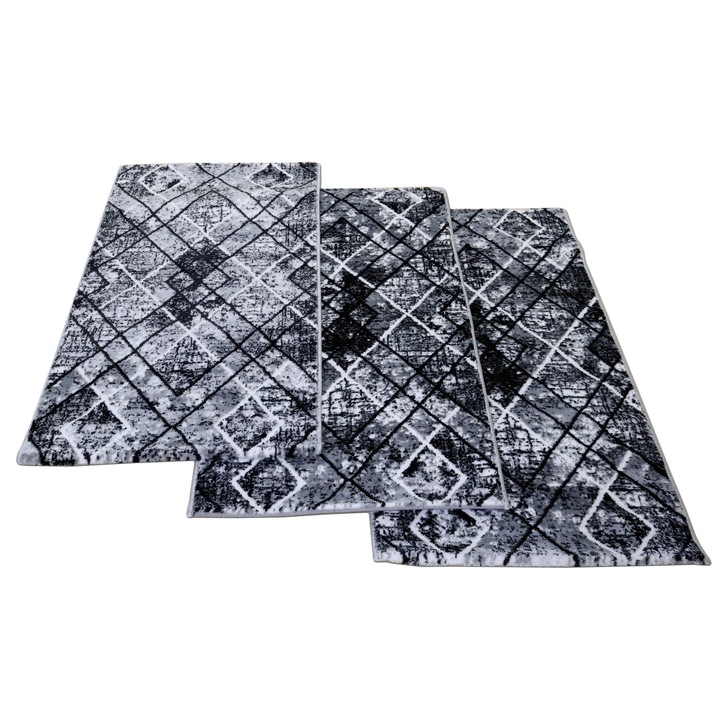 Set 3 bucati Covor Gold COLLECTION 60x130cm-0819 gri