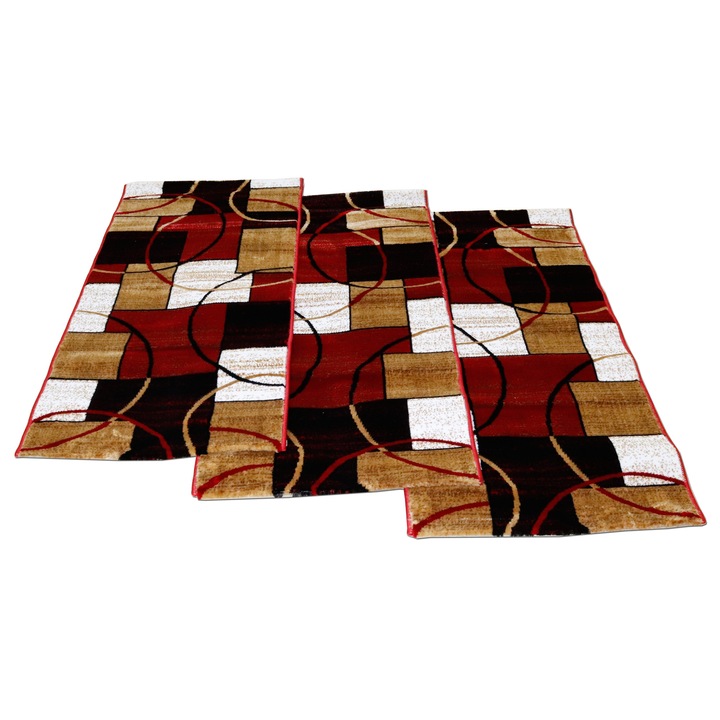 3 darabos szett Carpet Gold COLLECTION 60x130cm-0818 piros/bézs