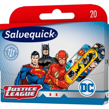 Plasturi pentru Copii Salvequick Justice League, 20 bucati Plasturi pentru Copii Salvequick Justice League, 20 bucati