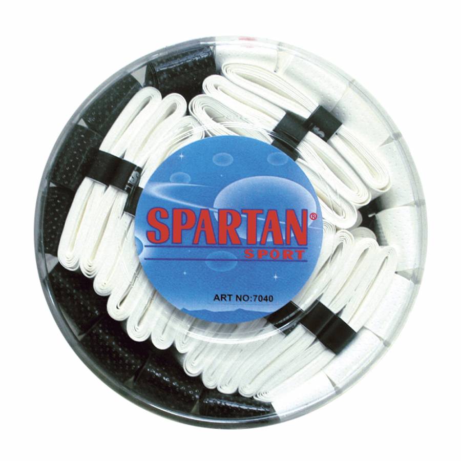 Set 60 overgripuri Spartan, Super Tacky, 0,6 mm grosime, alb si negru