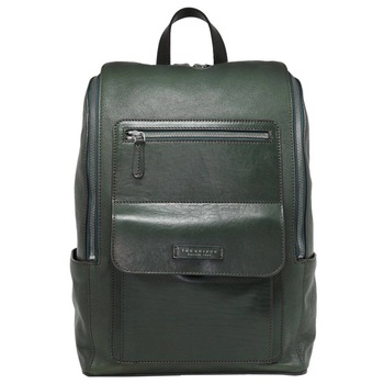 Rucsac THE BRIDGE din piele naturala, portlaptop 14''/tableta 11'', L063102BX, verde Rucsac THE BRIDGE din piele naturala, portlaptop 14''/tableta 11'', L063102BX, verde