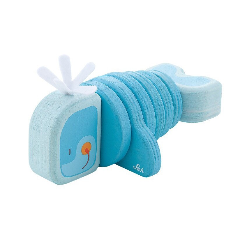 Jucarie interactiva Whale, Sevi, Albastru, 15x8x6 cm