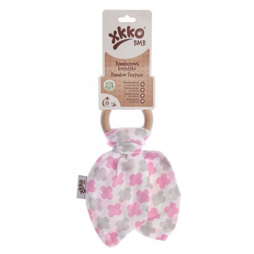 Inel gingival Bite BMB Tickets Baby Pink Cross, Roz