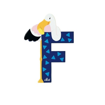 Litera F din Lemn Pictata manual, Sevi, 10 cm Litera F din Lemn Pictata manual, Sevi, 10 cm