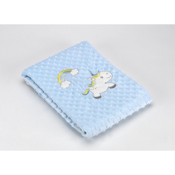 Patura bebelusi Volvoreta F75, Mora, Poliester, Albastru, 80x110 cm Patura bebelusi Volvoreta F75, Mora, Poliester, Albastru, 80x110 cm