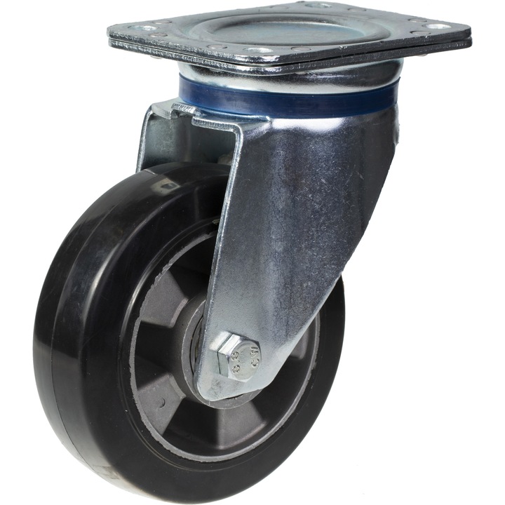 OEM Gumi kerék készlet, 4 db-os, 2 forgó / 2 forgófék, alumínium közép, golyóscsapágyak, 1320 kg, 152 mm, ezüst / fekete