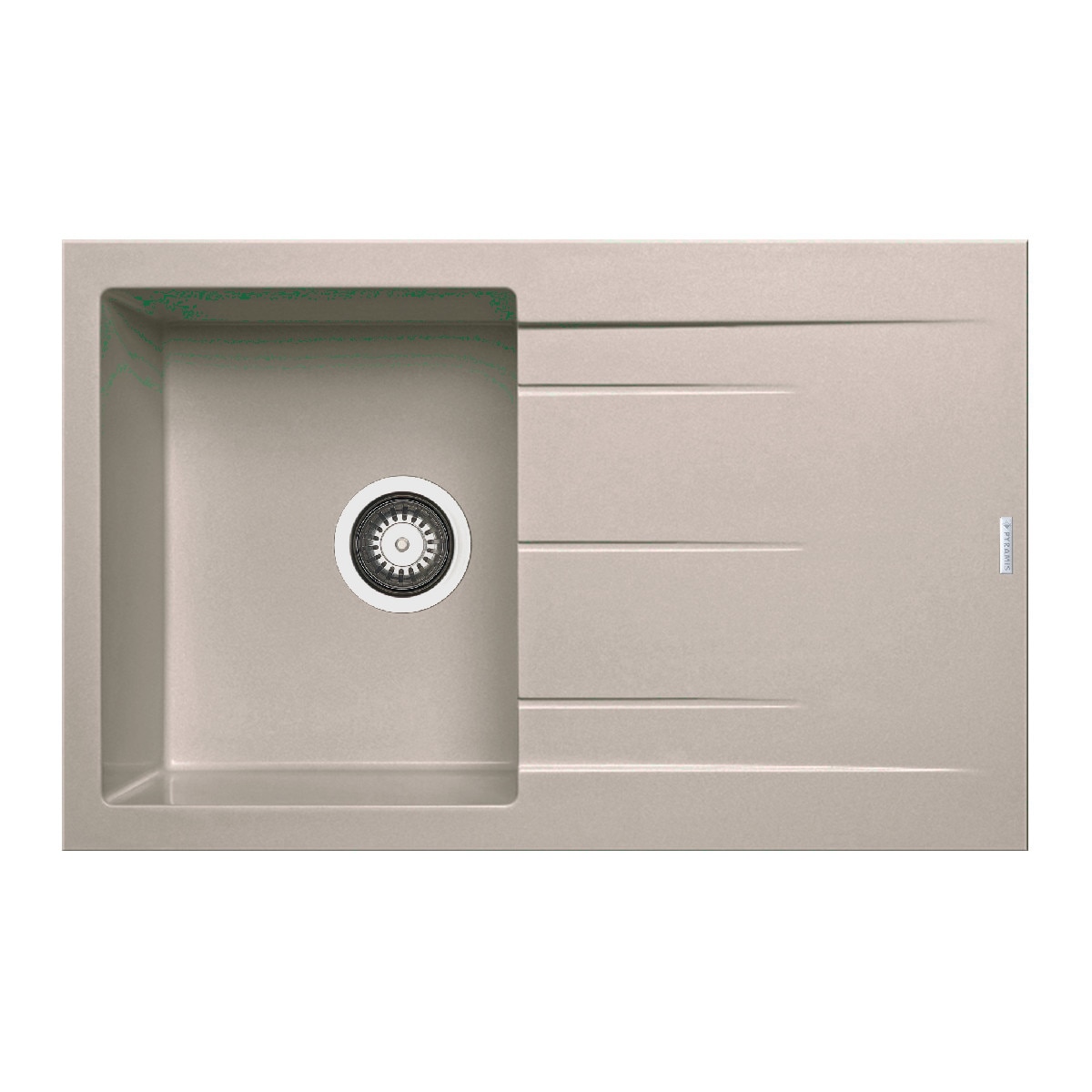 Chiuveta granit Pyramis ALAZIA 1B 1D 79x50cm reversibila adancime 20cm montare pe blat Pyragranite sand beige