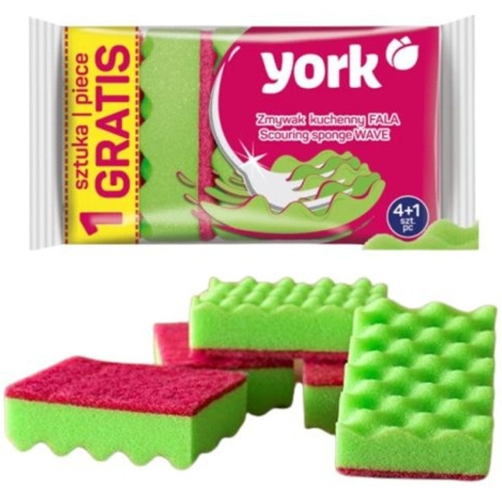 York Wave mosogatószivacs 4+1db
