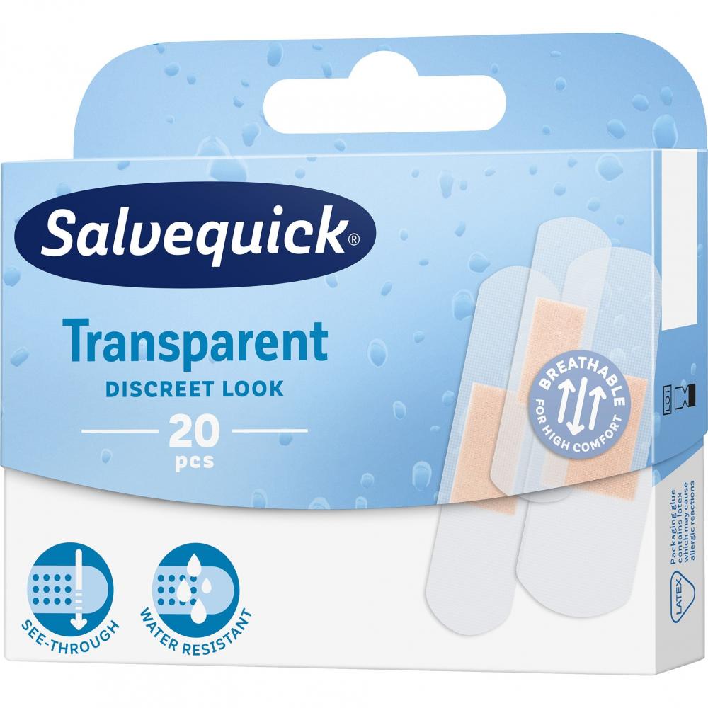 Plasturi transparenti, Salvequick, 20 bucati
