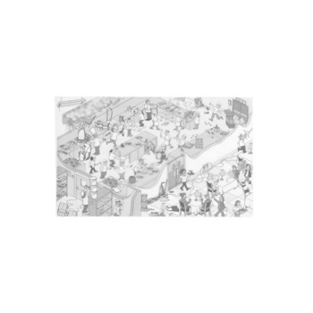 Set 500 bucati hartie impermeabila, rezistenta la grasime, model Haos in bucatarie, 263x380mm Set 500 bucati hartie impermeabila, rezistenta la grasime, model Haos in bucatarie, 263x380mm