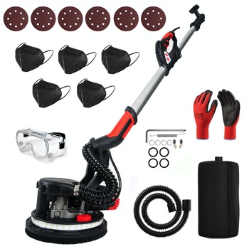 Slefuitor pereti extensibil cu aspirator si iluminare LED, YAMATO SLFY-X1000, 1000W, accesorii si echipamente de protectie incluse Slefuitor pereti extensibil cu aspirator si iluminare LED, YAMATO SLFY-X1000, 1000W, accesorii si echipamente de protectie incluse