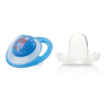 Suzete ortodontica, Nuby, Silicon, Albastru, 0-6 luni+ Suzete ortodontica, Nuby, Silicon, Albastru, 0-6 luni+
