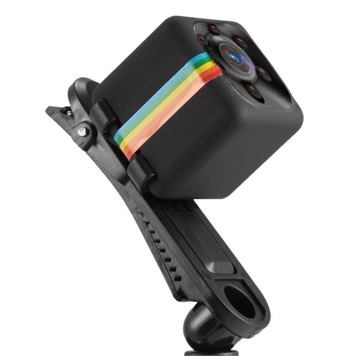 Мини шпионска камера Tiessa, Full HD, SQ11, MINI DV, видео и фото функция, черна