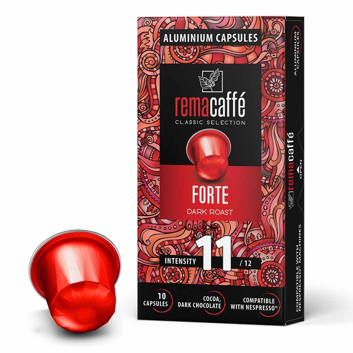 Кафе капсули REMACAFFE Forte, Съвместими с Nespresso, 10 броя