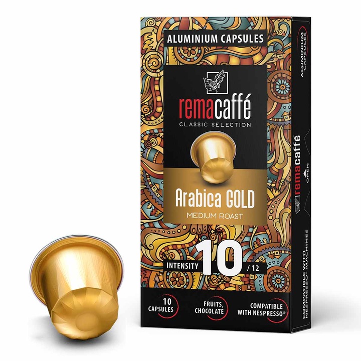 Кафе капсули REMACAFFE Arabica GOLD, Съвместими с Nespresso, 10 броя