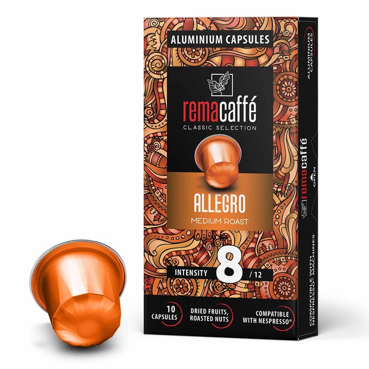 Кафе капсули REMACAFFE Allegro, Съвместими с Nespresso, 10 броя