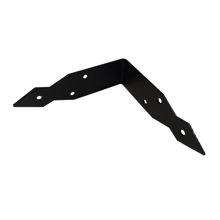 Vinclu de imbinare decorativ, la 90 de grade, otel, 15x15 cm, negru