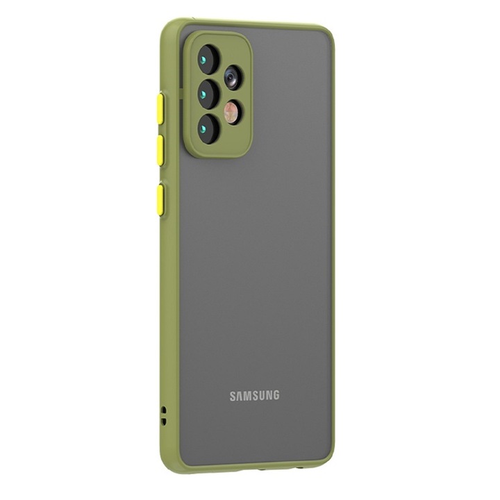 Премиум капак със защита на камерата и матово покритие за Samsung Galaxy A52 4G / A52 5G / A52s 5G, светло зелен