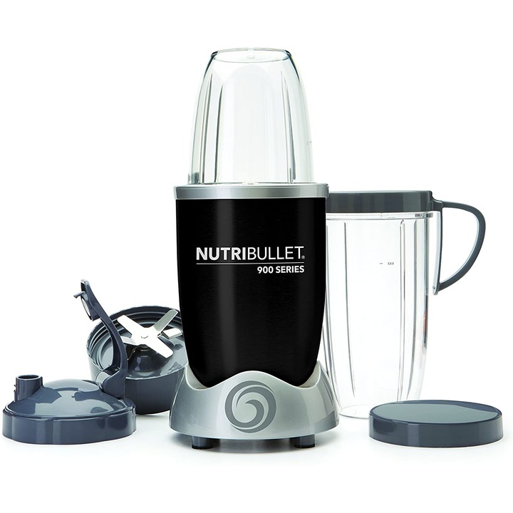 Блендер Nutribullet Серия 900, 900 W, 1.1 l, 1 скорост, аксесоари, черен