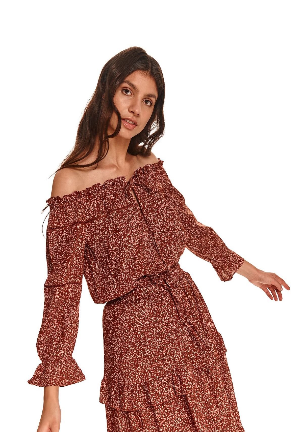 Bluza dama cu maneci scurte, TOP SECRET, SBK2740, Rosu