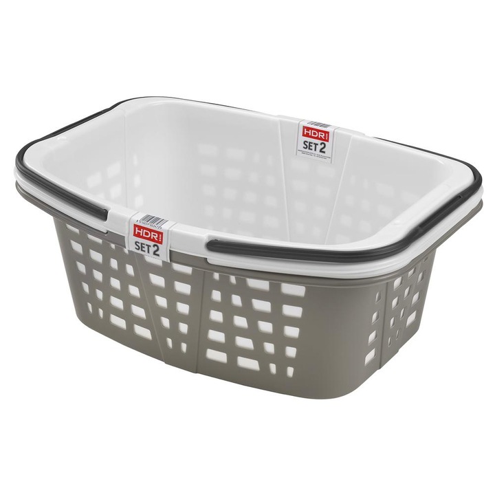 Heidrun Cos Depozitare Haine + lighean 26L 57x40x23cm cu Manere extinse pentru