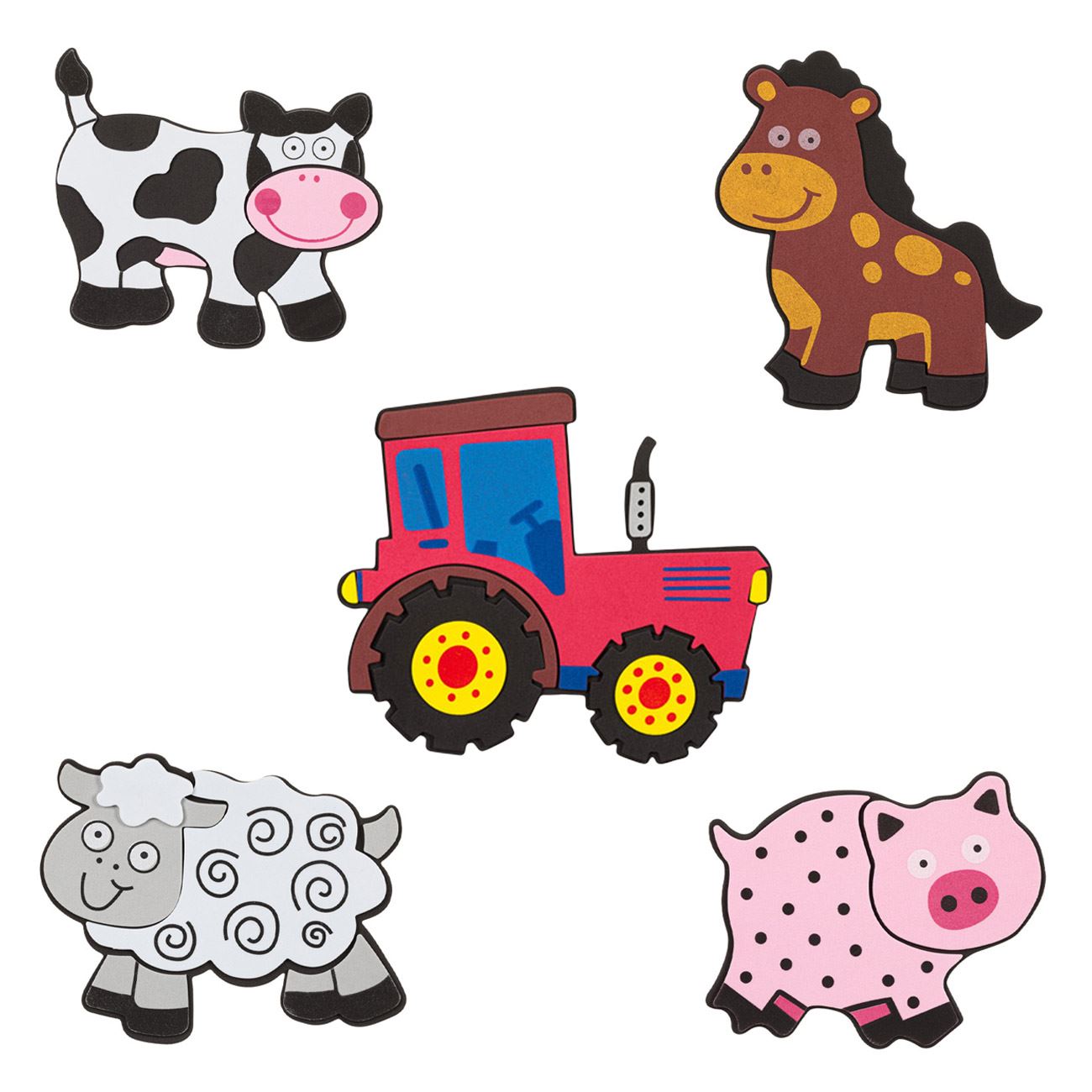 Sticker decorativ, Zola® pentru perete, model cu ferma, 5 bucati, multicolore