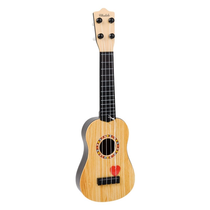 OEM ukulele gyerek gitár, 4 húros, fa, 12,5x41,5x4 cm
