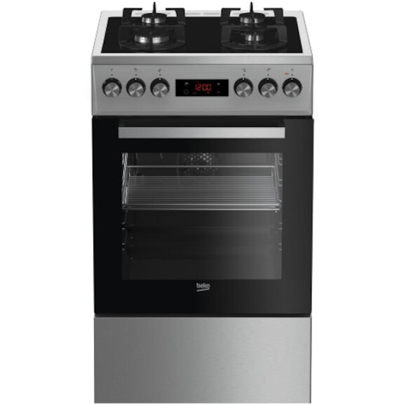 Aragaz mixt Beko FSMT55330DXDS, 4 arzatoare, 8 functii, 60 L, inox