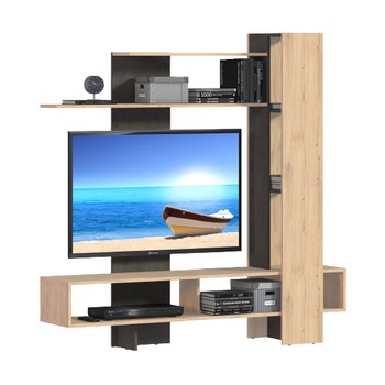 Biblioteca Sani Milano SB-3040,158x36x158 cm,Stejar minerva/Beton Biblioteca Sani Milano SB-3040,158x36x158 cm,Stejar minerva/Beton