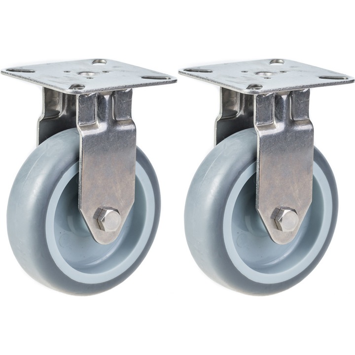 Cauciuc gri din otel inoxidabil, fix, 120 kg, set de 2