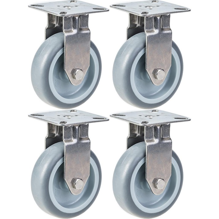 Cauciuc gri din otel inoxidabil, fix, 240 kg, set de 4, rezistenta crescuta