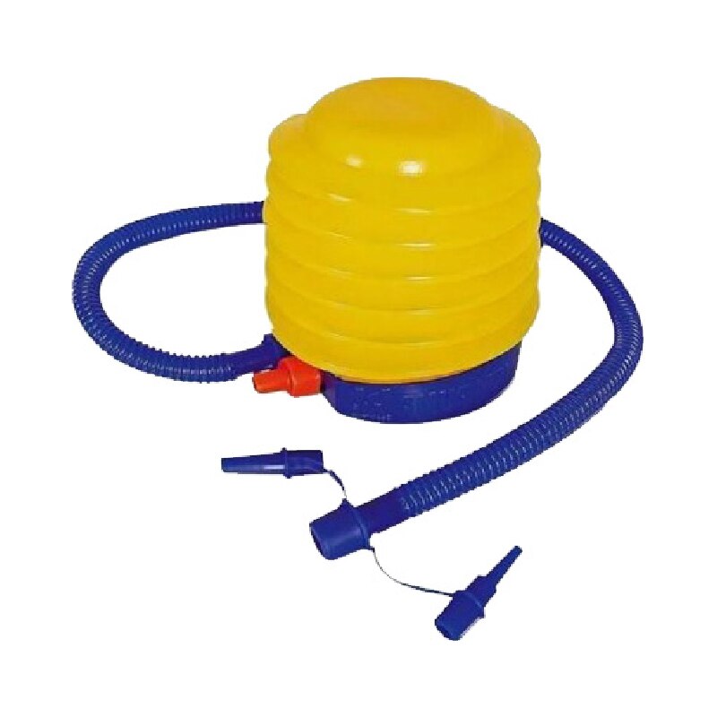 Pompa de picior, Air Step, cu 3 adaptoare de valve, galbena, 13cm, 200g