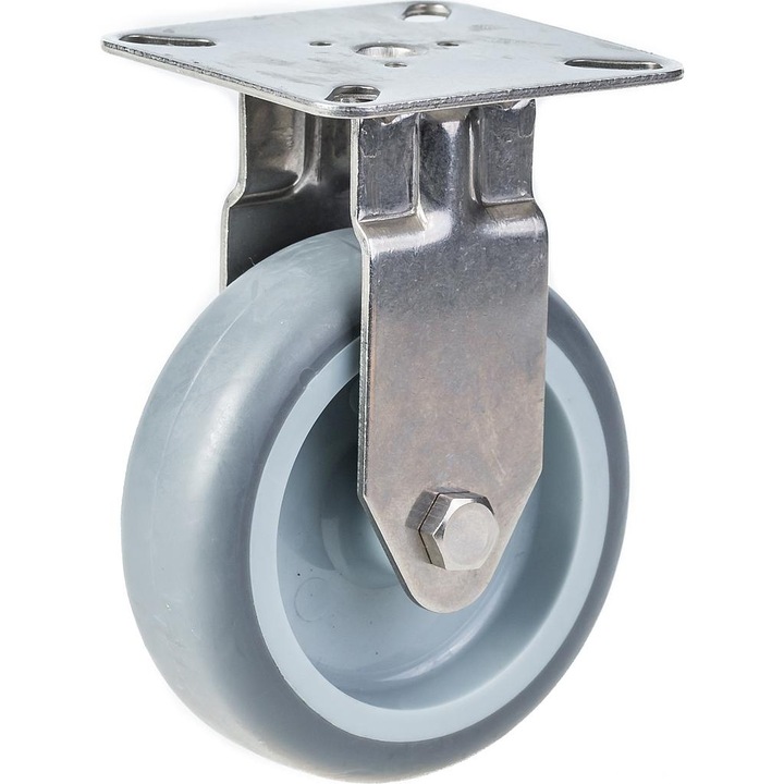 Cauciuc gri din otel inoxidabil (75mm 3 ") fix, 60 kg