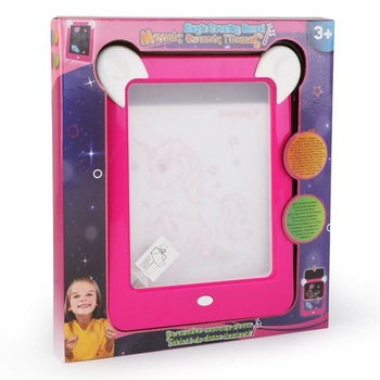 Tabla pentru desenat, Zola®, roz, cu 10 carti de colorat si 4 markere, luminoasa, 30x27 cm Tabla pentru desenat, Zola®, roz, cu 10 carti de colorat si 4 markere, luminoasa, 30x27 cm