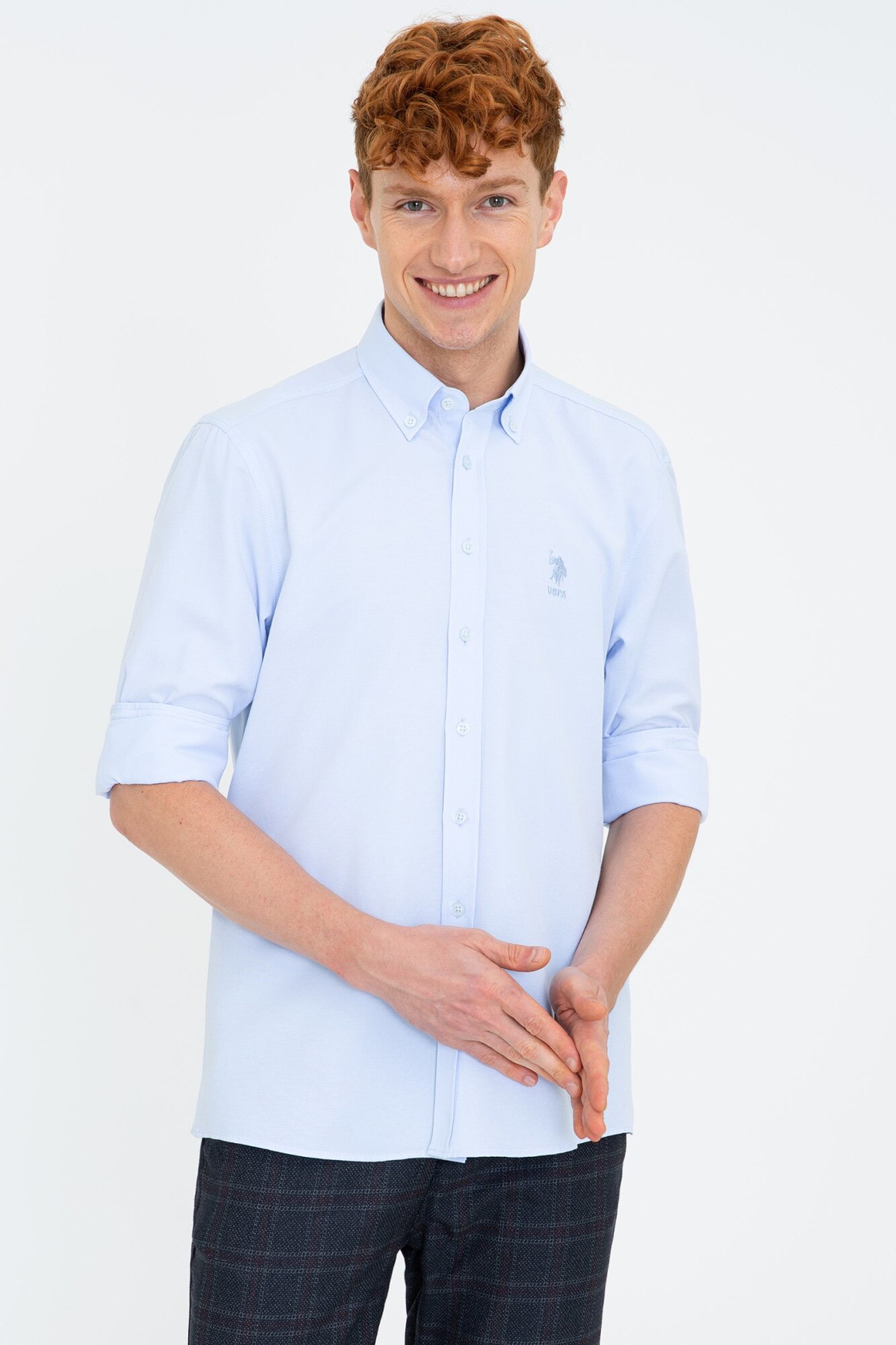 Camasa Barbat,U.S Polo Assn.,1271163, Albastru deschis