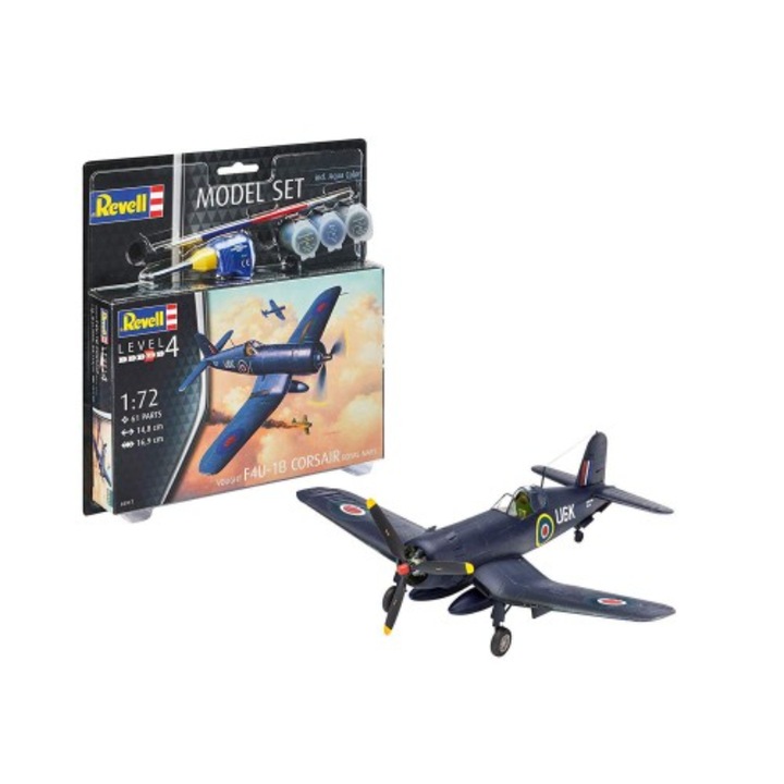 F4U-1B модел на самолет Corsair Royal, Revell, пластмаса, мащаб 1:72, син