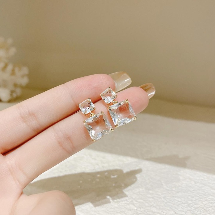 Cercei pentru femei, Pili-Paradise, Alb/Auriu