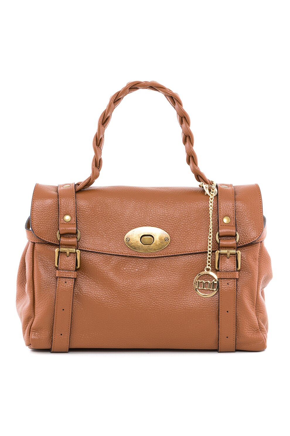 Mia Tomazzi, Geanta de piele cu bareta detasabila de umar, Ocru